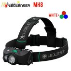   LEDLENSER MH8 outdoor tölthető LED 4 színű(fehér, piros, kék, zöld) fejlámpa 600lm - fekete