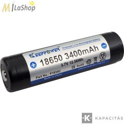 KeepPower 18650 3,7V 3400mAh védett Li-ion akkumulátor